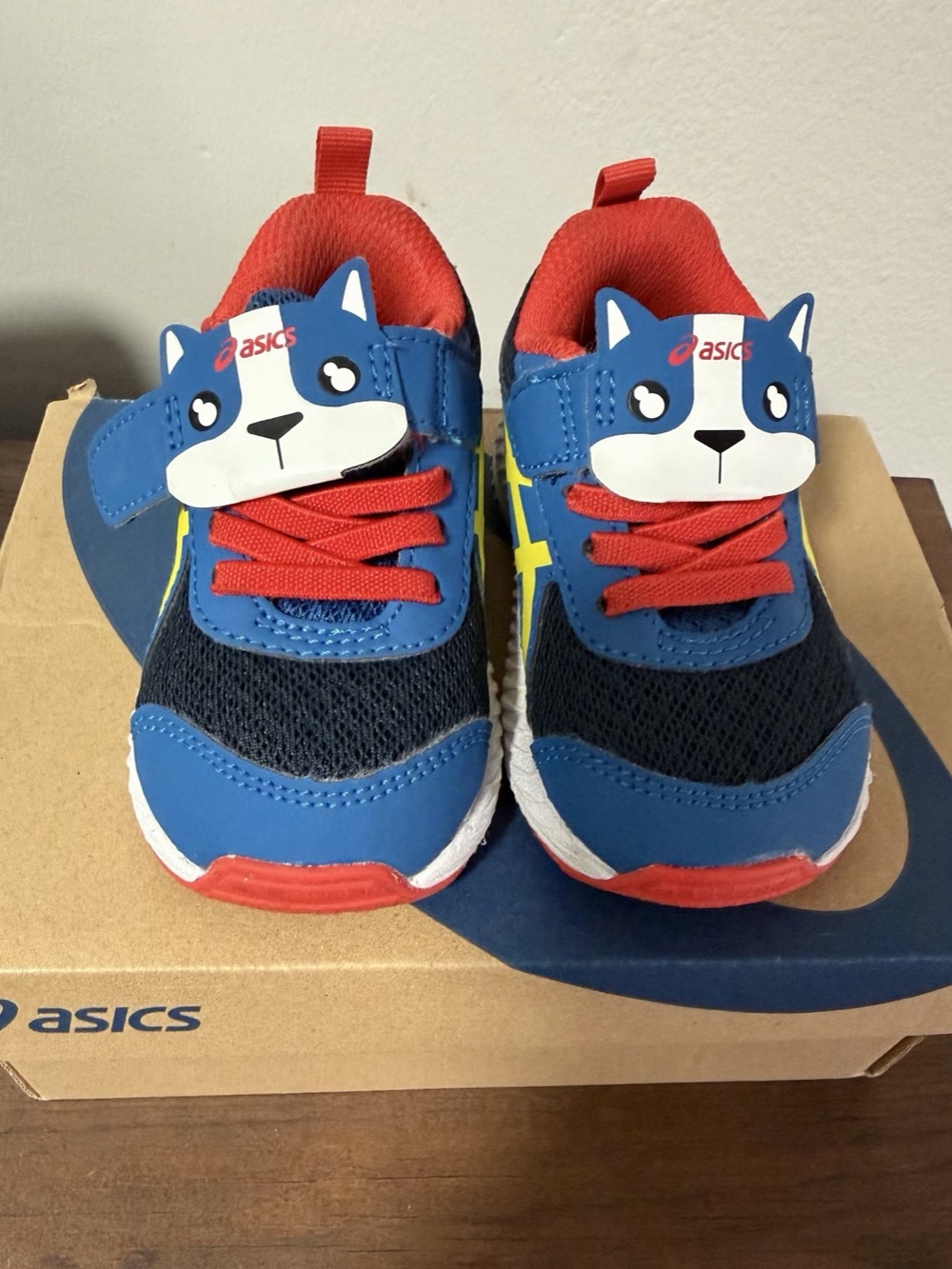 ASICS Contend 7 TS School Yard Puppy Kids Sneakers Blue & Red Kids US 10.5